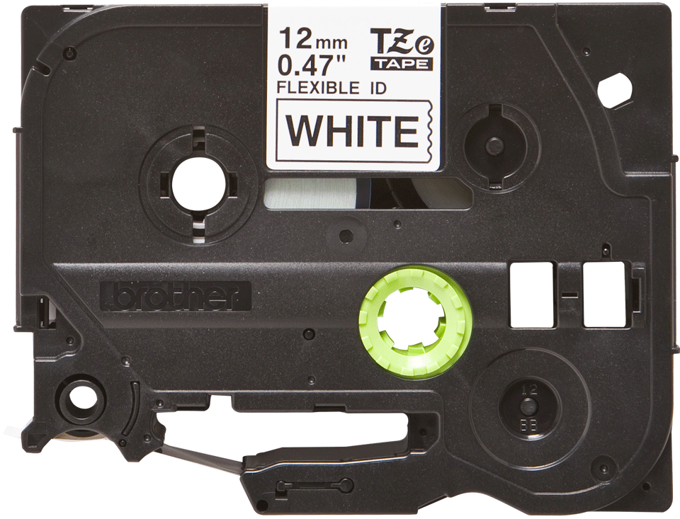 Brother TZe-FX231 - черен текст на бяла гъвгава лента, ширина 12mm 2